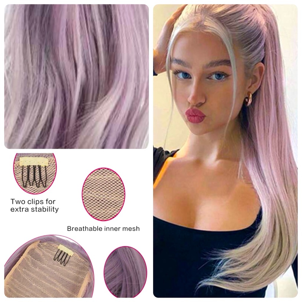 24 inch Ponytail Extension Purple Ombre